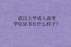 华中师范大学成人高考学位证书长什么样子？