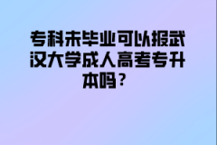 专科未毕业可以报华中师范大学成人高考专升本吗？