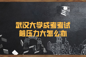 华中师范大学成考考试前压力大怎么办